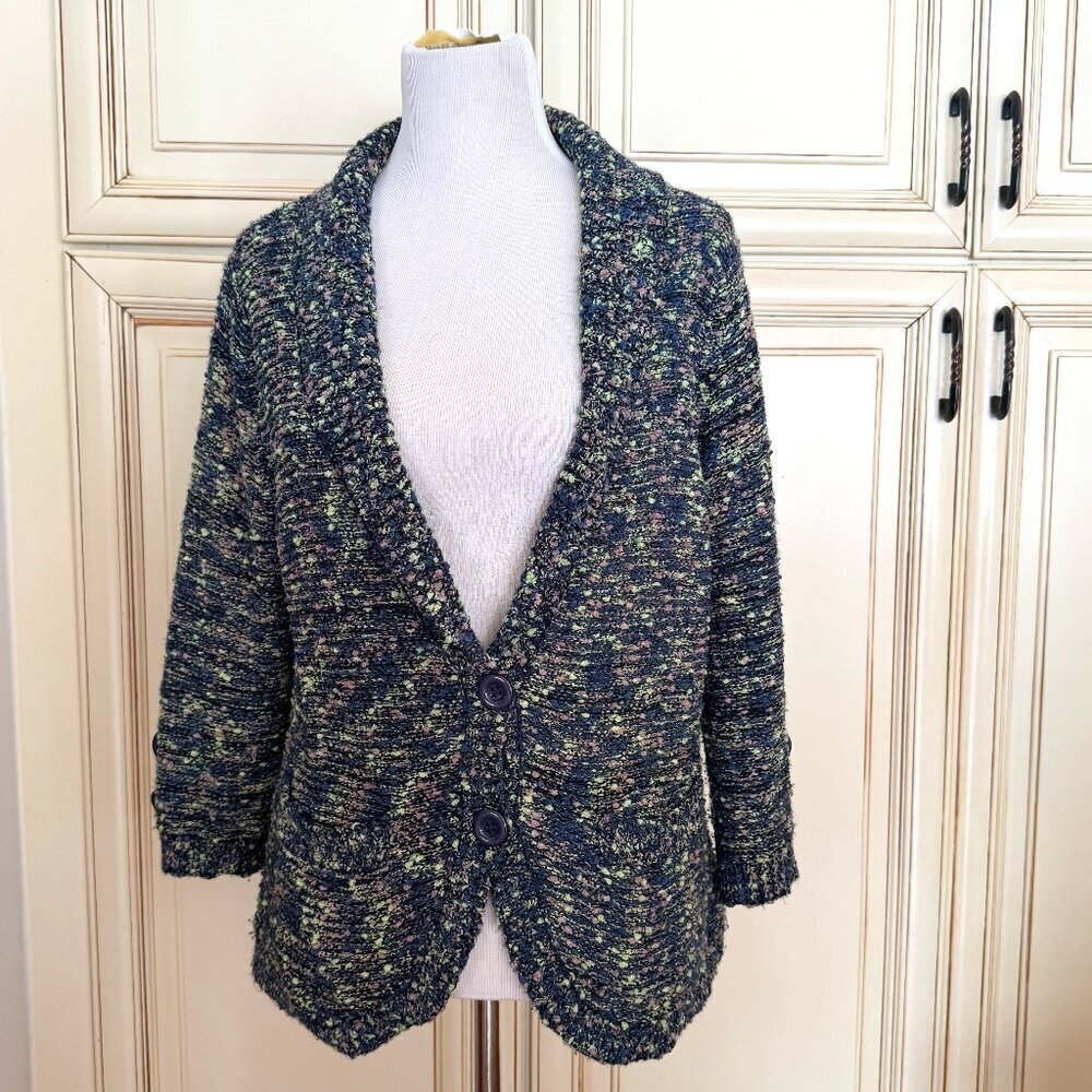 eci New York boucle knit cardigan sweater sz L Women's  top
